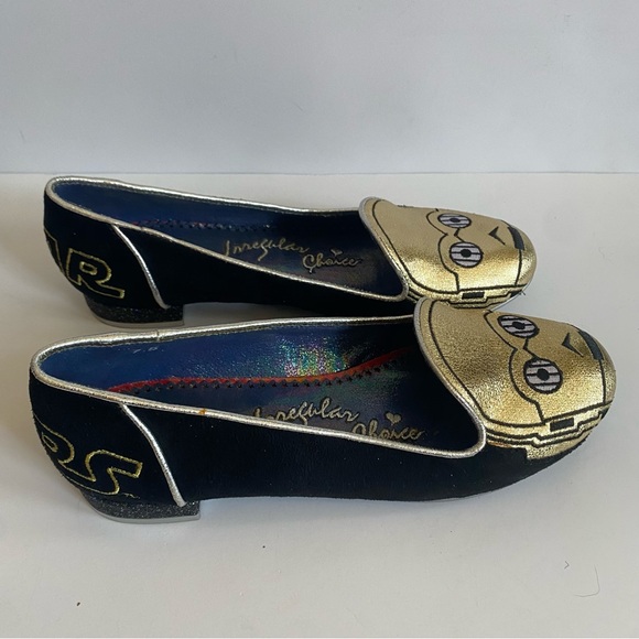 Star Wars x Irregular Choice London C-3PO black suede flat loafers, Women’s 7.5 - Picture 4 of 12